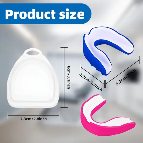 Miniatura 2 de Paquete de 2 protectores bucales deportivos para niños y jóvenes, protección bucal atlética con funda (sin BPA) para boxeo, fútbol, hockey, karate