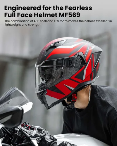 Miniatura 2 de Casco de motocicleta de cara completa con doble visera, moto de calle, carreras, DOT para adultos, hombres y mujeres, modelo MF569