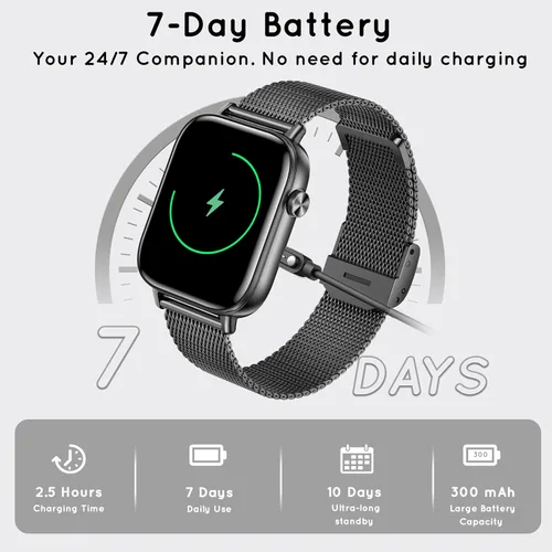 Miniatura 5 de Reloj inteligente para hombres y mujeres (respuesta/hacer llamadas) 1.83 pulgadas HD 3 bandas reloj inteligente compatible con teléfonos Android