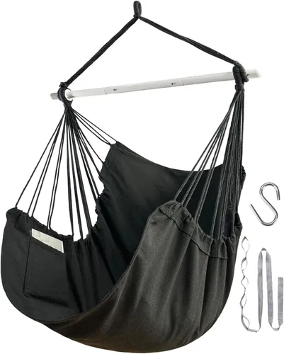 Miniatura 12 de Silla de columpio con cuerda colgante Lulladle - Silla de hamaca para dormitorios - Silla de columpio para interior - Silla colgante para exterior