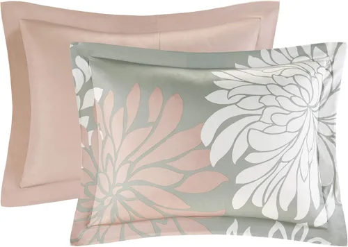 Miniatura 10 de MPE10-860 - Juego de cama para todas las estaciones, con almohada decorativa a juego, tamaño matrimonial (78 x 86 pulgadas), color rosado y gris