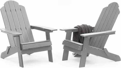Miniatura 17 de MXIMU Folding Adirondack Chair for Outdoor: Easy Assembly and Comfortable Adirondack Chairs - Foldable Composite Fire Pit Chairs - All Weather
