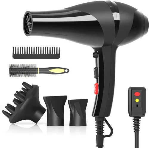 Secador de Pelo, Secador Iónico Profesional con Difusor para Cabello Rizado, 2400W Potente Secador de Pelo de Secado Rápido para Mujeres y Hombres