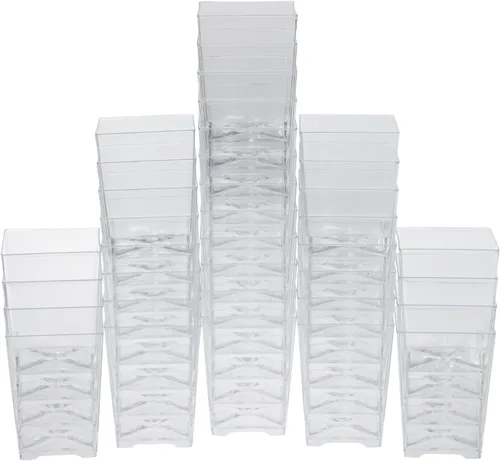 Miniatura 9 de Juvale Mini tazas de postre – 72 piezas de plástico transparente, 3 onzas y 5 onzas – Vasos desechables y reutilizables para postre y aperitivos