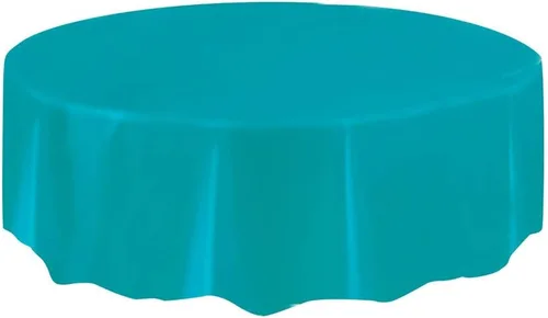 Miniatura 5 de Elegante mantel redondo de plástico sólido lavanda (84 pulgadas), mantel impermeable de alta calidad, perfecto para fiestas y eventos, 1 paquete