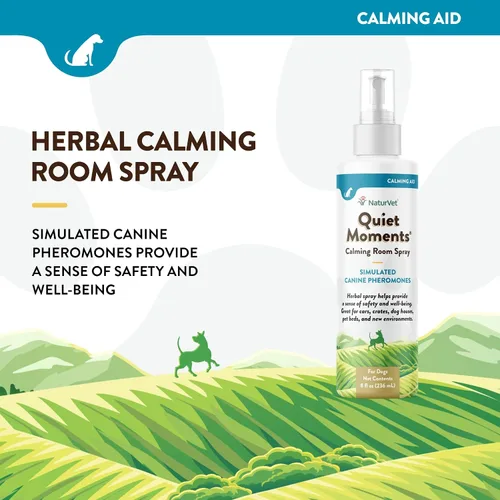 Miniatura 3 de NaturVet Quiet Moments Spray Calmante Herbal para Habitación Suplemento para Perros – Ideal para Automóviles, Jaulas para Perros, Nuevos Entornos