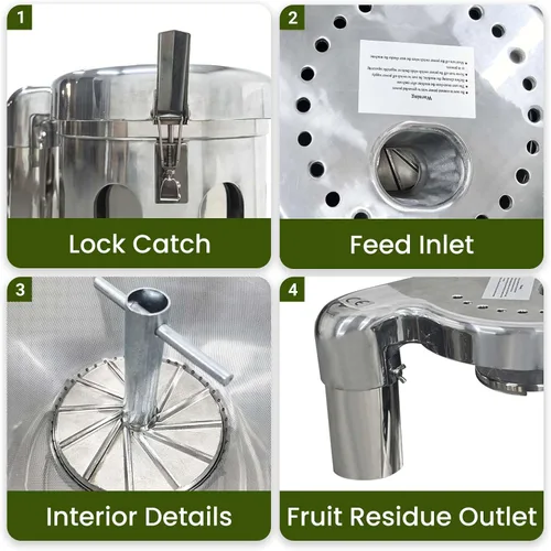 Miniatura 4 de Exprimidor comercial de verduras y frutas, separado automático de jugo y residuos, prensa de jugo resistente con varilla de empuje, exprimidor