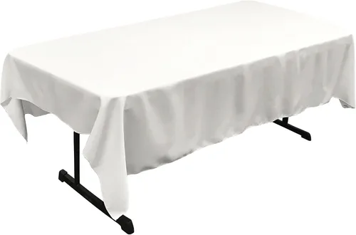 Miniatura 10 de LA Linen Mantel rectangular lavable de popelín de poliéster, resistente a las manchas y a las arrugas, cubierta de mesa 60x84, mantel de tela