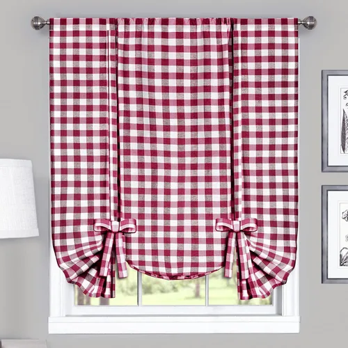 Miniatura 15 de Achim Home Furnishings - Cortina de ventana a cuadros de un solo paño, 42 x 63 pulgadas, blanca y negra