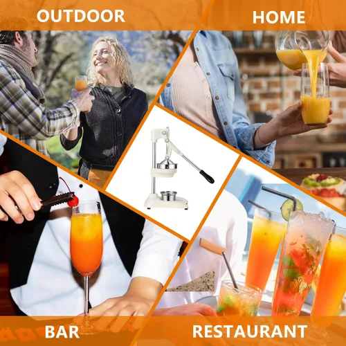 Miniatura 8 de TONGCHANT Exprimidor de hierro fundido, prensa de cítricos resistente de 19 pulgadas de alto con doble patrón Exprimidor manual para naranja limón