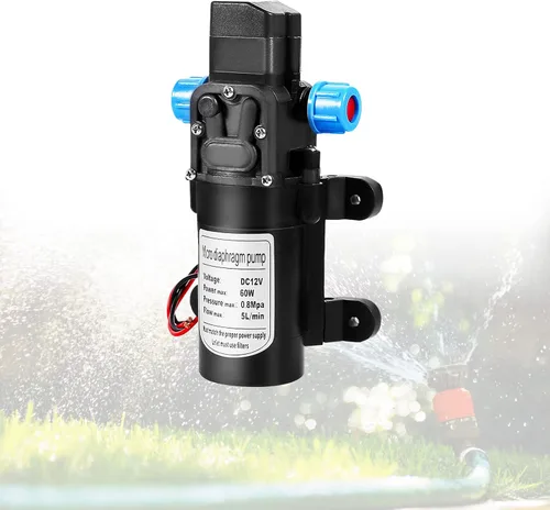 Miniatura 3 de Bomba autocebante de agua, bomba de microdiafragma de alta presión de 12 V 60 W, bomba de rociador autocebante de 116 PSI para caravana, camping