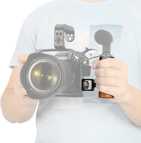 Miniatura 6 de NICEYRIG Wooden Side Handle for ARRI Locating Pin Adjustable Universal Left & Right Grip for DSLR Camera Cage Rig - 462