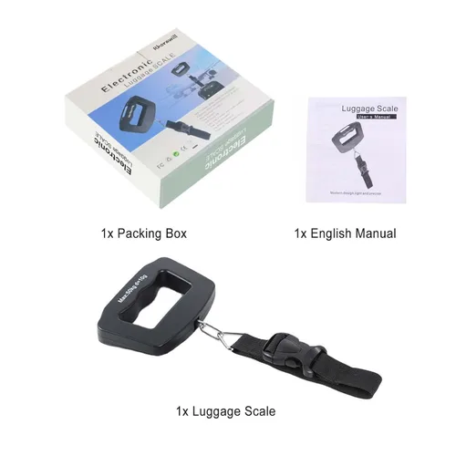 Miniatura 7 de Báscula digital de equipaje báscula colgante con pantalla LCD retroiluminada, función de tara de hasta 110 libras 110.2 lbs, báscula de equipaje