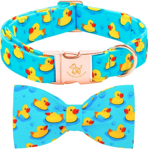 Miniatura 27 de Collar para perro Elegant Little Tail con moño, estampado de pepinillos, collar de moño lindo para perros pequeños eneldo