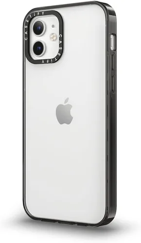 Miniatura 7 de CASETiFY Funda compacta para iPhone 12 [2 veces probada contra caídas de grado militar / protección contra caídas de 4 pies] - Negro transparente