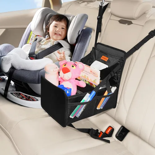 Miniatura 5 de Organizador de automóvil para niños, organizador de automóvil fácil de alcanzar y almacenamiento para asiento trasero entre asientos con caja