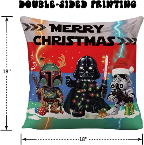 Miniatura 2 de Funda de almohada con temática de Star and Wars para sala de estar, dormitorio, Dar-t-h-Vader para sofá, cama, sofá, funda de cojín de lino