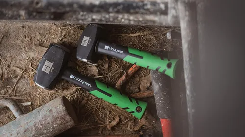 Miniatura 4 de Martillo y mazo de Hooyman con construcción resistente, mango ergonómico antideslizante con empuñadura en H, núcleo de fibra de vidrio, acero