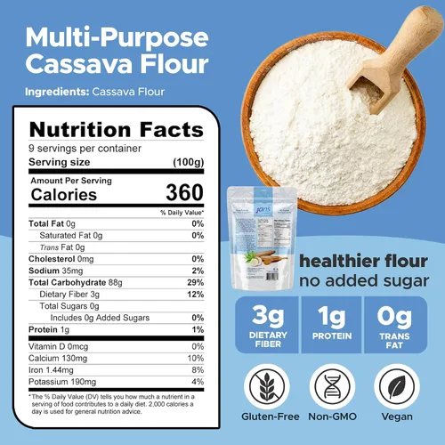 Miniatura 10 de Jans Harina de yuca, 2 libras, sustituto de harina multiusos sin gluten, harina para hornear sin cereales sin OMG, apta para paleo y AIP, harina