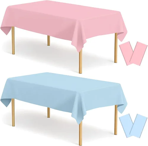 Miniatura 37 de Paquete de 2 manteles de plástico a cuadros en blanco y negro para fiestas, desechables de 54 x 108 pulgadas, mantel rectangular con bandera a