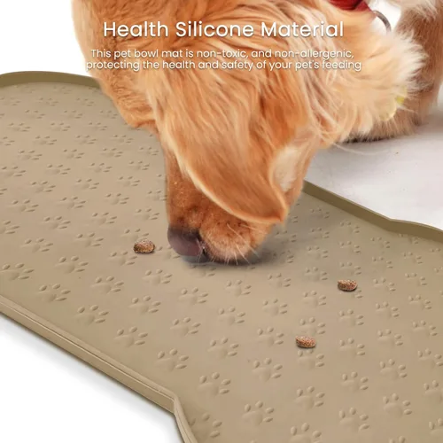 Miniatura 6 de PWTAA Tapete para Comida de Perros Antideslizante de Silicona, Tapete para Tazón de Perro más Grueso, Mantel Individual para Mascotas Impermeable