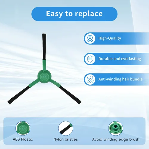 Miniatura 5 de Piezas de repuesto compatibles con aspiradora Irobot Roomba Y0110 Y013420 Y0140 Y054020 Q011 Q0120 Q052, 1 cepillo de rodillo, 6 y 6 cepillos