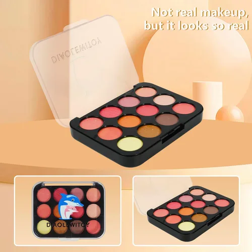 Miniatura 5 de Kit de maquillaje de simulación para niñas, niños pequeños, juego de maquillaje falso para niñas de 3 a 5 años, regalos de cumpleaños (negro)