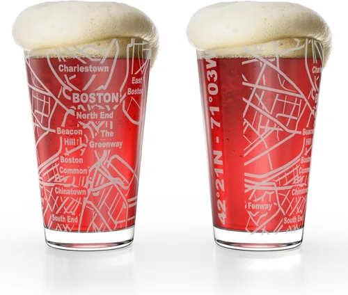 Miniatura 17 de Greenline Goods Vasos de cerveza – Juego de vasos de 16 onzas para los amantes de Pittsburgh – Juego de 2 – Grabados con Pittsburgh, PA Map
