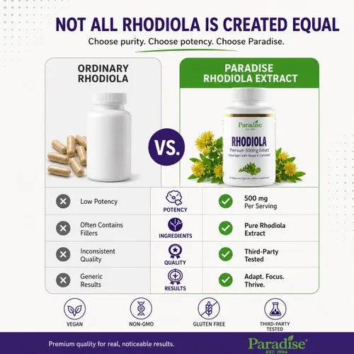 Miniatura 5 de Paradise Herbs Extracto de Rhodiola 500 mg, antioxidante súper potente, ultra puro, vegano, sin OMG, sin gluten, 60 cápsulas vegetarianas