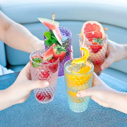 Miniatura 6 de BELLAFORTE Laguna Beach - Vaso alto de plástico Tritan inastillable, vasos de 19 onzas, juego de 4 vasos irrompibles para exteriores, para fiestas