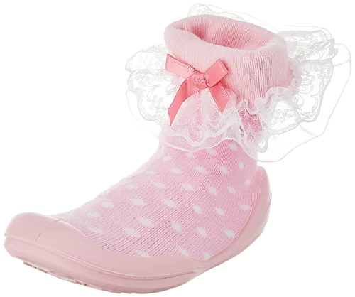 Miniatura 11 de Nuby Snekz - Zapatos cómodos de suela de goma para primeros pasos, lunares rosados, talla S, 7-14 meses