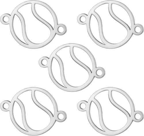 Miniatura 16 de kkjoy 5 dijes de bola deportiva de acero inoxidable para hacer joyas y manualidades, varios dijes, suministros de manualidades, accesorios