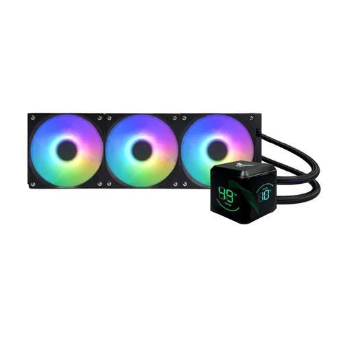 Miniatura 16 de Dracaena.io Enfriador de CPU AIO de 4.724 in, control remoto ARGB, ventilador PWM ARGB silencioso, bomba de rodamiento hidráulico y radiador