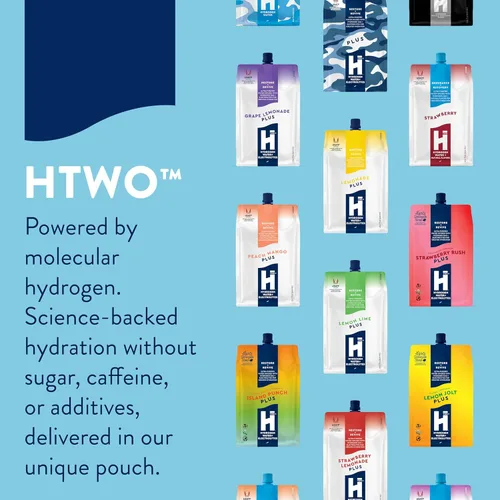 Miniatura 7 de HTWO Plus Agua de hidrógeno molecular con electrolitos, sabor a limonada de uva, paquetes de hidratación sin azúcar, paquete de 6 unidades de 16.9