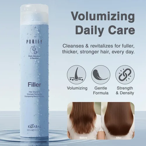 Miniatura 2 de Kaaral Purify Filler Shampoo - Fórmula fortalecedora y voluminizadora para mujeres y hombres - Cuidado del cabello espesante para una apariencia más