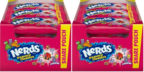 Miniatura 16 de NERDS Gummy Clusters Candy, arcoíris, crujiente y gomoso, 3 onzas (paquete de 12)