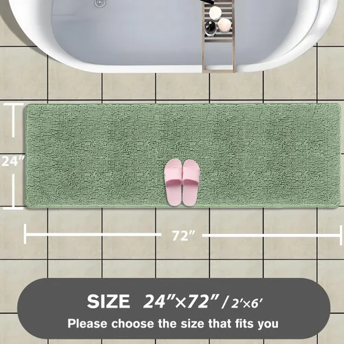Miniatura 417 de Alfombra de baño pequeña de 12 x 18 pulgadas, lavable y absorbente, antideslizante, alfombra de baño de felpilla gruesa y suave para baño, ducha