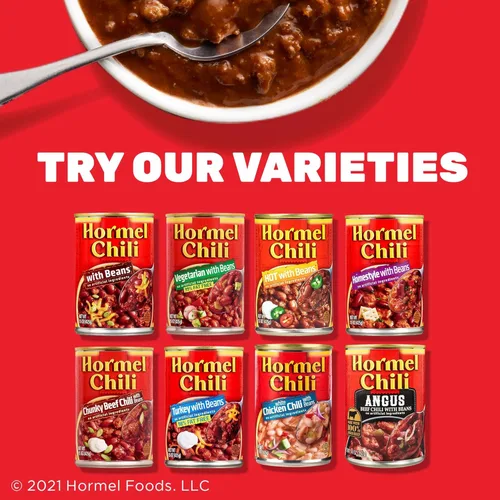 Miniatura 10 de HORMEL Chili Chile a base de plantas con frijoles (paquete de 12), 14 onzas, 0.78 oz de proteína por porción, sin gluten, sin huevos, sin lácteos
