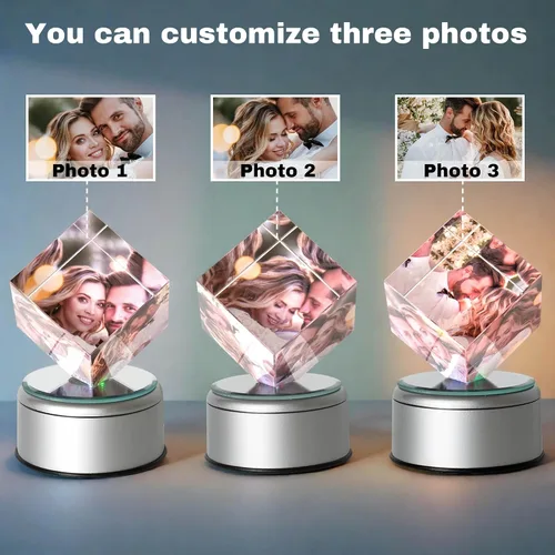 Miniatura 2 de Marco de fotos de cristal 3D personalizado, marco de fotos de cristal con impresión UV personalizado con tu propia foto, regalos personalizados