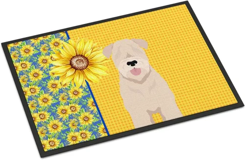 Miniatura 26 de Caroline's Treasures WDK5313MAT Airedale Terrier - Tapete para puerta delantera de 18 x 27 pulgadas, diseño de girasoles de verano, para entrada