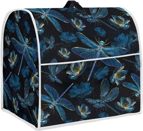 Miniatura 25 de UNICEU Protector de cubierta de batidora de soporte de cocina con estampado retro de mariposa de girasol, con mango superior, cubierta de polvo