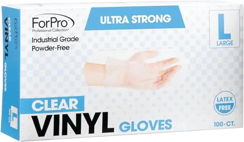 Miniatura 14 de ForPro Disposable Vinyl Gloves, Industrial Grade, Powder & Latex Free, Non-Sterile, Food Safe, 2.75 Mil Palm, 3.9 Mil Fingers Negro