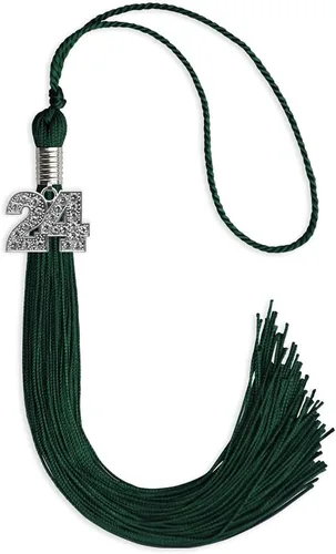 Miniatura 70 de Endea Graduation Borla de un solo color con dije de plata brillante (oro antiguo, 2022)
