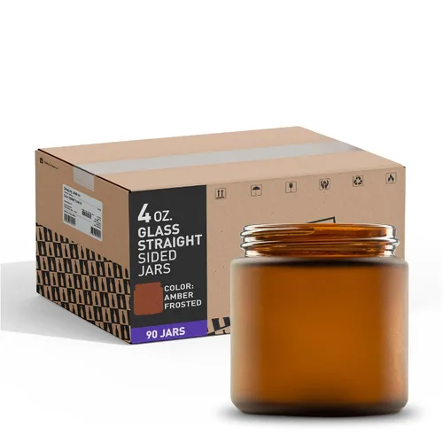 Miniatura 43 de The Bottle Depot - Tarro de vidrio de 4 oz (3.4 fl oz) - Ámbar transparente - 90 frascos - Cierres no incluidos - Acabado de cuello 58-400 - Tarros