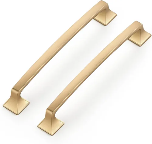 Miniatura 18 de Ravinte Paquete de 1 Tiradores de Arco Cuadrados Sólidos de 3 Pulgadas para Gabinetes de Cocina, Manijas de Gabinetes de Cocina Bronce Champán