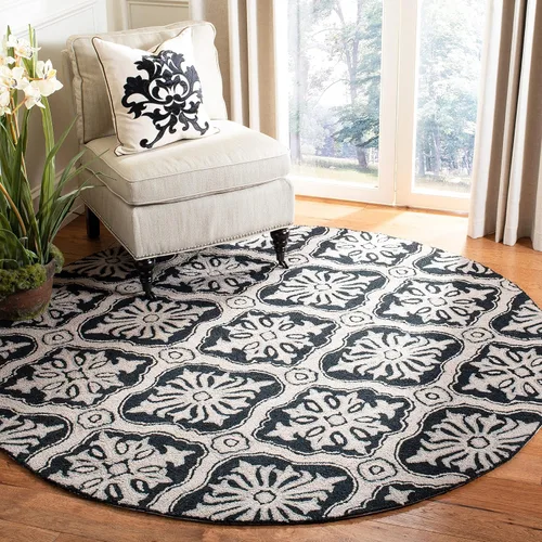 Miniatura 9 de SAFAVIEH Easy Care Collection EZC122B - Alfombra decorativa de enrejado con gancho a mano, 2 x 3 pies, color crema