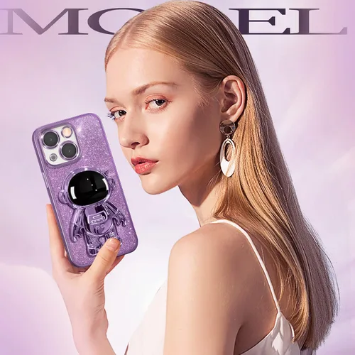 Miniatura 187 de Buleens Funda para iPhone 11 Pro Max Astronauta, Fundas Transparentes para iPhone 11 ProMax con Papel con Purpurina y Soporte de Astronauta, Mujeres