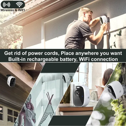 Miniatura 5 de DCT Cámaras magnéticas para seguridad del hogar: Instalación instantánea sin perforación - Cámara WiFi inalámbrica para exteriores - Detección