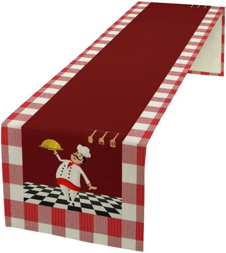 Miniatura 43 de Camino de mesa de lino de algodón, cuchillo de cocina occidental, tenedor, colección de mesa rectangular, desierto salvaje oeste americano