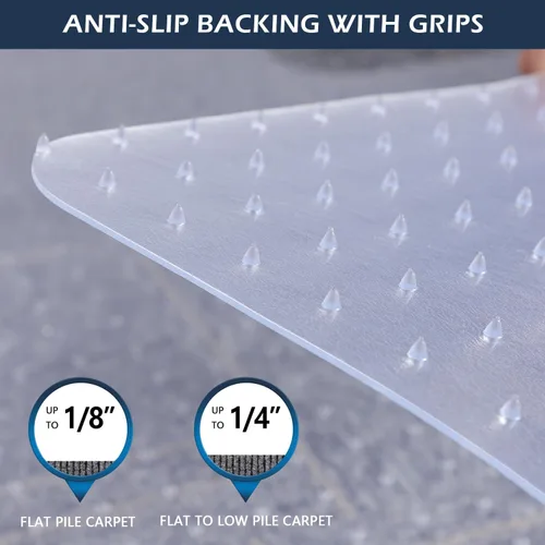 Miniatura 3 de SALLOUS Tapete para silla para alfombra, 36 x 48 pulgadas, tapete resistente para silla de oficina con labio, tapete para silla